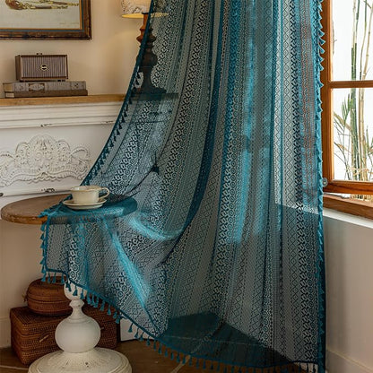 Sutuo Home Teal Boho Curtains 84 inches Long - Image 9