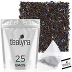 Tealyra - Cream Earl Grey Tea Pyramids Bags - Classic Black Leaf Tea - Citrusy with Vannilla Flavor - 25 Sachets (2-ounce)