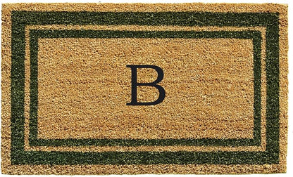 Calloway Mills 153041830B Sage Green Border 18" x 30" Monogram Doormat by Callowaymills