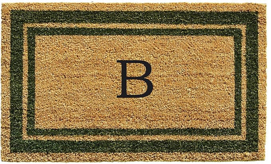 Calloway Mills 153041830B Sage Green Border 18" x 30" Monogram Doormat by Callowaymills