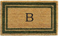 Calloway Mills 153041830B Sage Green Border 18" x 30" Monogram Doormat by Callowaymills