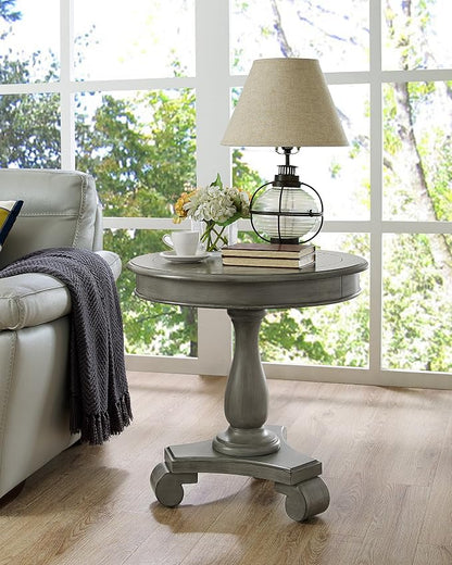 Roundhill Furniture Rene Contemporary Wood Pedestal Side Table by RoundhillFurniture