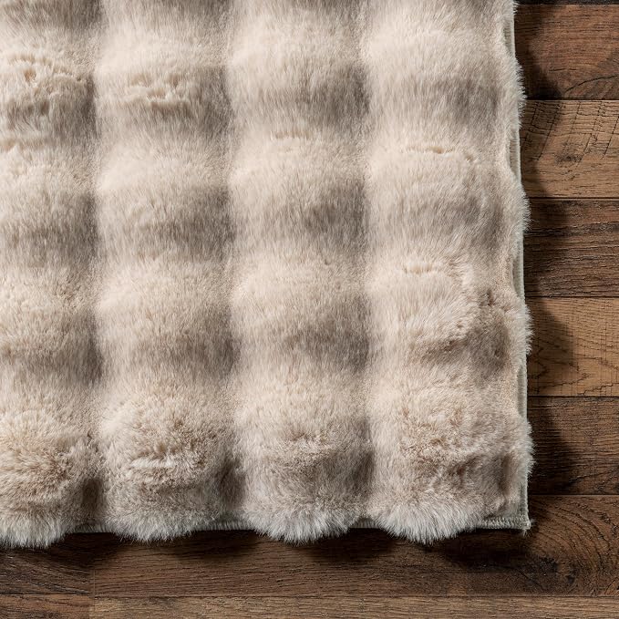 nuLOOM Jeni Beige Checkered Washable Area Rug - Image 8