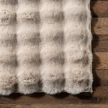nuLOOM Jeni Beige Checkered Washable Area Rug - Image 8