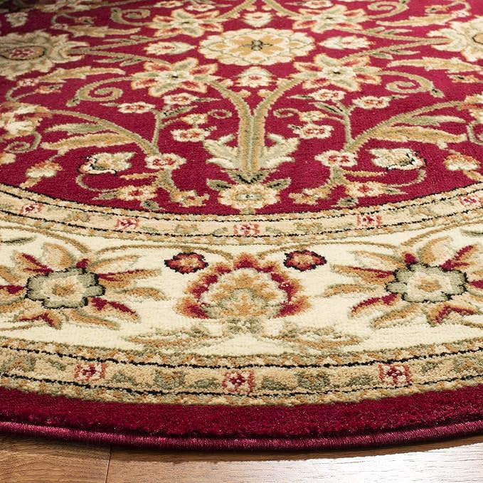 SAFAVIEH Lyndhurst Collection 3'3" Round Red / Ivory LNH212F Traditional - Image 3