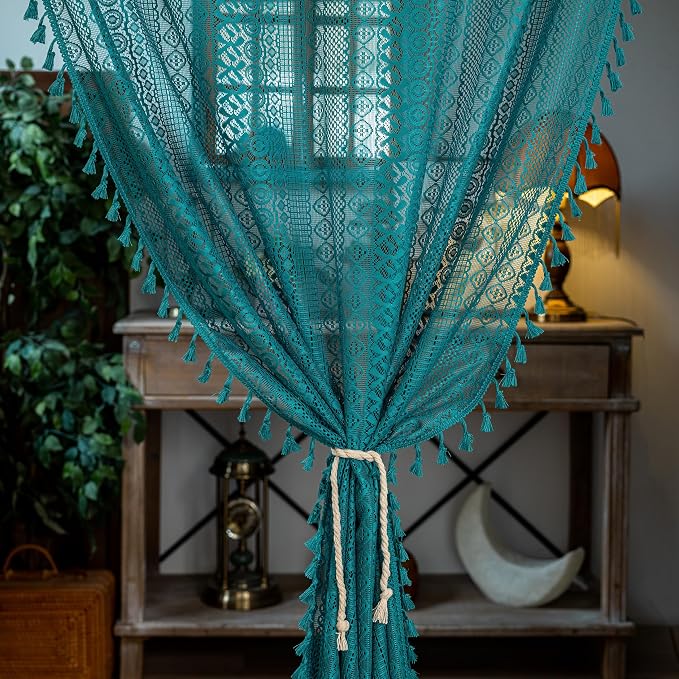 Sutuo Home Boho Sheer Doorway Curtain - Image 8