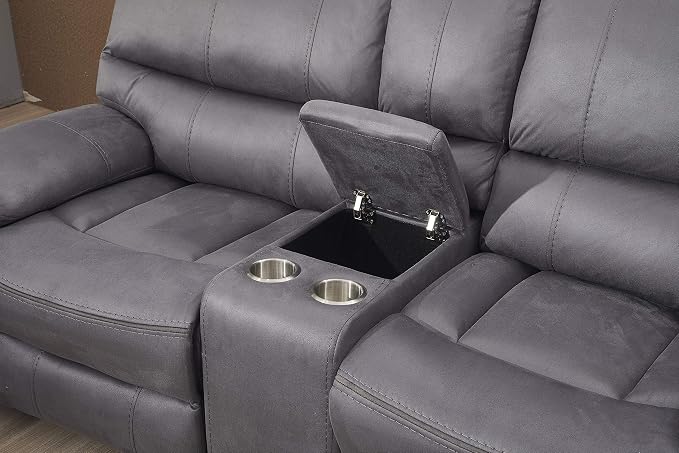 Betsy Furniture Microfiber Reclining Sofa Couch Set Living Room Set 8007 - Image 4