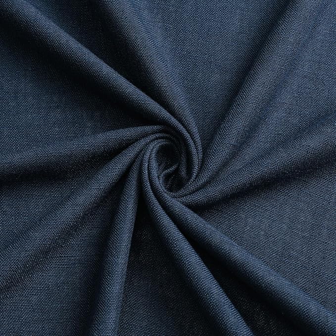 Vision Home Navy Blue Pinch Pleated Full Blackout Curtains Linen Blended Room - Image 7