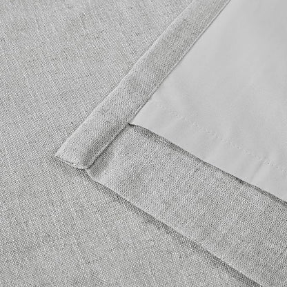 Vision Home Light Grey Pinch Pleated Full Blackout Curtains Linen Blended Room - Image 6
