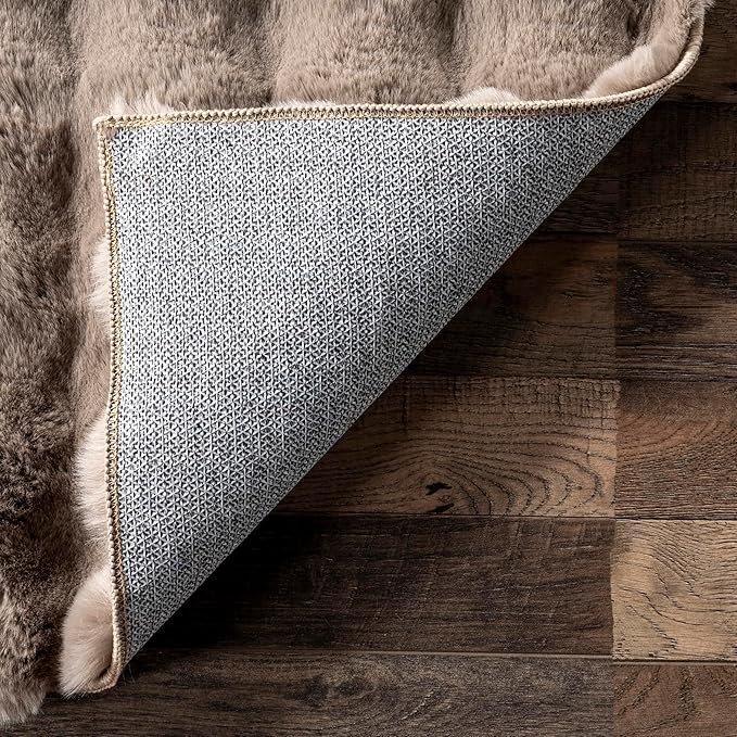 nuLOOM Jeni Taupe Checkered Washable Runner Rug - Image 4