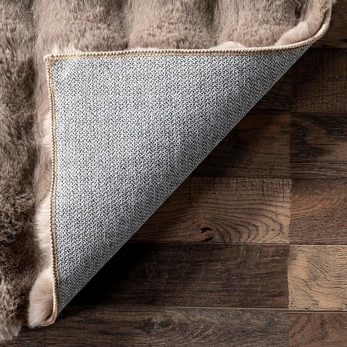 nuLOOM Jeni Taupe Checkered Washable Area Rug - Image 4
