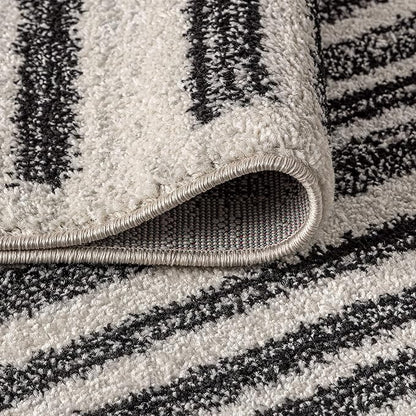 JONATHAN Y Khalil Modern Berber Stripe Cream/Black Indoor Area Rug, Contemporary - Image 8