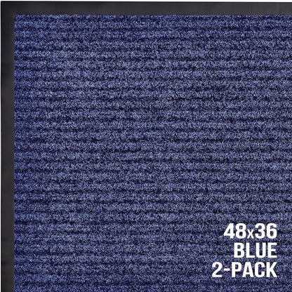 Front Door Mat Indoor Outdoor Welcome Entryway Entrance Doormat, 48x36 Blue | - Image 7