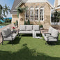 HOMREST Outdoor Furniture Thickened Cushion 360 Degree Swivel Rocking Patio by HOMREST