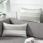 AmHoo Pack of 2 Farmhouse Stripe Check Throw Pillow Covers Set Case Cotton by AmHootextile