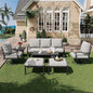 HOMREST Patio Furniture Sets 7 PCS Outdoor Metal Conversation Sets, 360 Degree by HOMREST