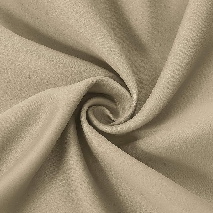 Beige Blackout Curtains/42 x 84 Inch/Set of 2 Panels Room Darkening Curtains - Image 8