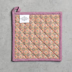 Maison d' Hermine Pot Holders Set 100% Cotton Heat Resistant Potholders 8" x 8" Hot Pads with Loop BBQ, Cooking, Baking, Grilling, Kitchen, Handling Hot Pans (Pack of 2, Ispahan)