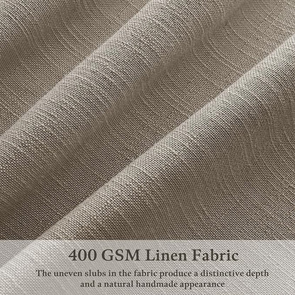 120 Inch Linen Blend Semi Sheer Pleat Curtains Taupe Burlywood Birch 50x120 | - Image 3