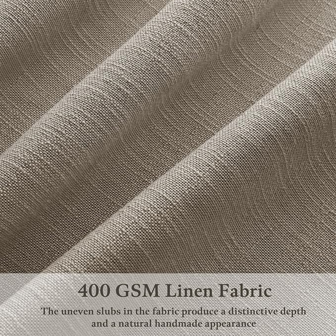 Linen Taupe Pinch Pleat Memory Shaped Light Filtering Curtains 96 Inch Long | - Image 3