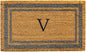 Calloway Mills 153021830V Periwinkle Border 18" x 30" Monogram Doormat by Callowaymills