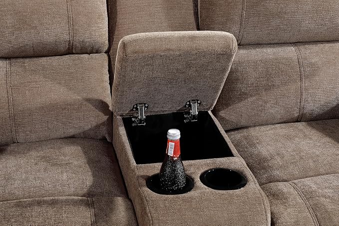 Betsy Furniture Modern Fabric Recliner Sofa Set, Loveseat w/Console, Recliner - Image 4