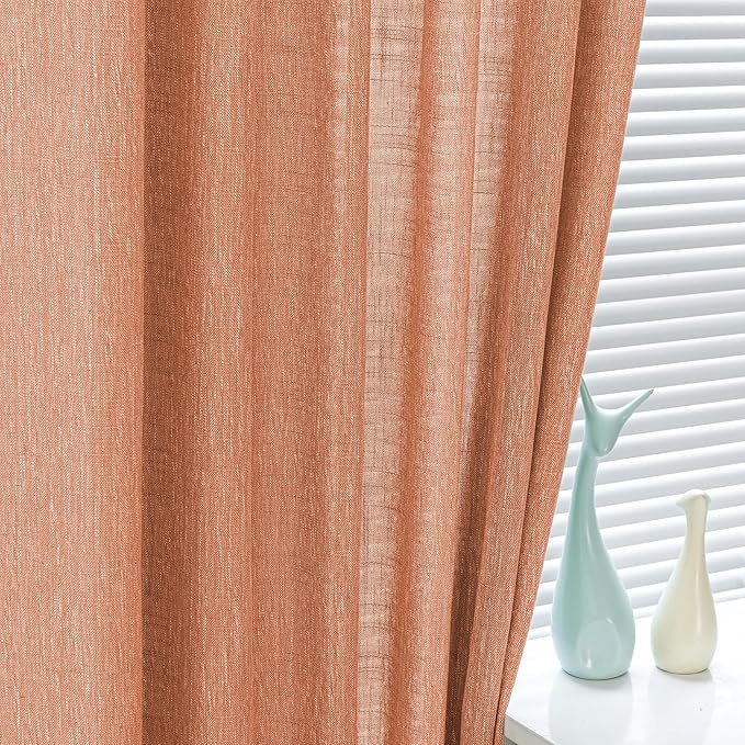 MYSKY HOME 90 Inch Burnt Orange Curtains - Image 4