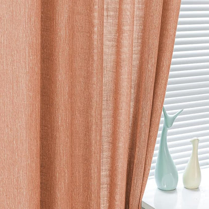MYSKY HOME Floor Length Burnt Orange Curtains 95 Inch Long Panels, Boho - Image 4