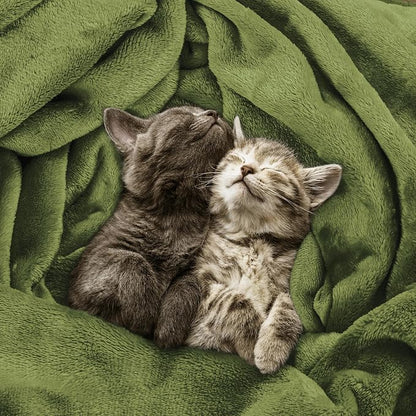 Utopia Bedding Ultra Soft Fleece Bed Blanket Queen Size Olive | Microfiber - Image 4