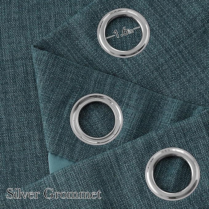 NICETOWN Short Greyish Blue Blackout Curtains 63 inches Long - Image 2
