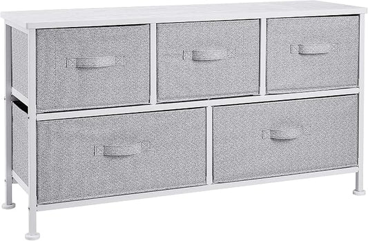 Amazon Basics Extra Wide Fabric 5-Drawer Storage Organizer Unit by AmazonBasics