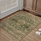 2x3 Green Retro Floral Washable Area Rug by HUGEAR