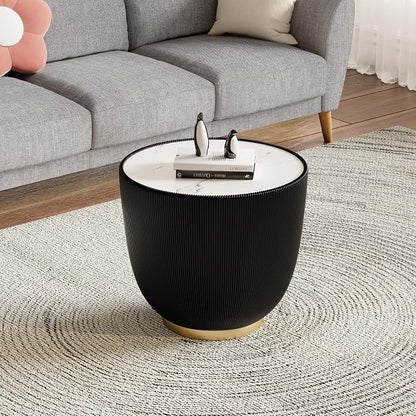 SSLine Bowl-Shape Coffee Table Set of 2 Modern Sintered Stone Top Nesting - Image 8