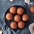 Madeleine Mold Cake Pan, 9-Cavity Non-Stick Spherical Shell Madeline Bakeware for Oven Baking (Champagne Gold)