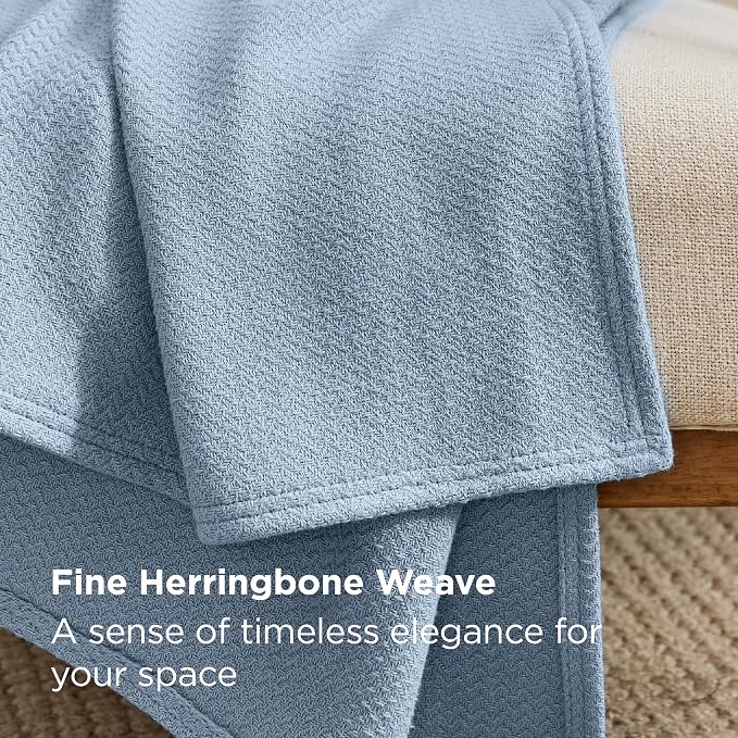 Bedsure GentleSoft 100% Cotton Blanket Queen Size - Image 3