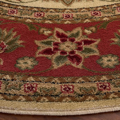 SAFAVIEH Lyndhurst Collection 8' Round Ivory/Rust LNH212R Traditional Oriental - Image 3