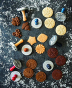 Nordic Ware 01236 Yuletide Cast Cookie Stamps, 3-inch rounds, Silver