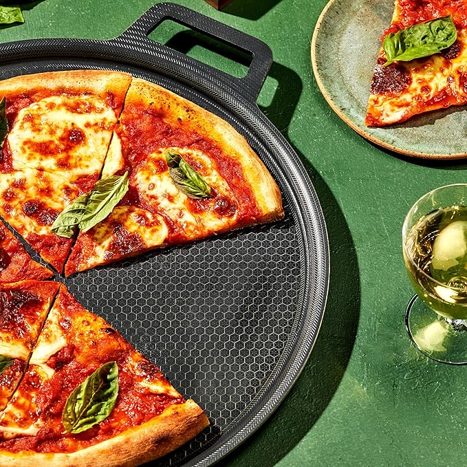 HexClad Hybrid Nonstick Pizza Steel for Pizzas and Flatbreads Up to 14", Dishwasher-Friendly, Oven and BBQ-Safe Up to 900°F