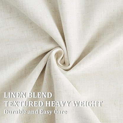 Vision Home Natural Pinch Pleated Full Blackout Curtains Linen Blended Room - Image 8