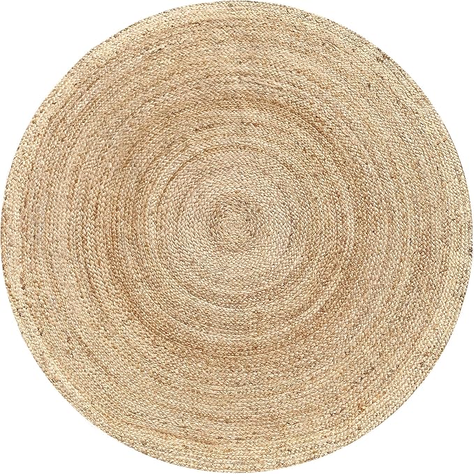 Hausattire Jute Braided Round Area Rug, 8 ft | 100% natural jute, hand woven - Image 3
