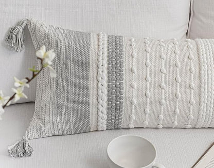 Gray Decorative Lumbar Pillow Cover 14x36, Farmhouse Lumbar Throw Pillow - Image 7