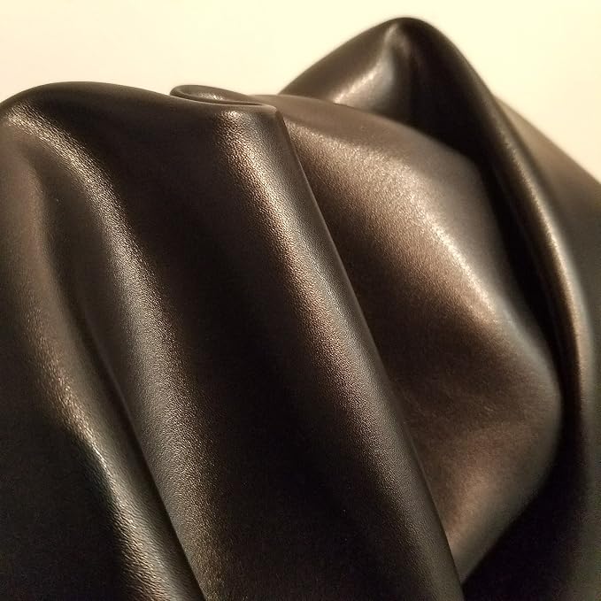 NAT Leathers | Black Soft Faux Vegan Leather PU | 5 Yard Cut by The Yard | - Image 5