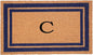 Calloway Mills 153001830C Dark Blue Border 18" x 30" Monogram Doormat by Callowaymills