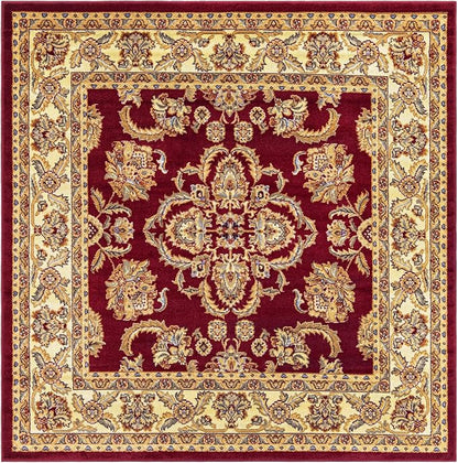Rugs.com Aditi Collection Rug – 6 Ft Square Red Medium-Pile Rug Perfect - Image 2