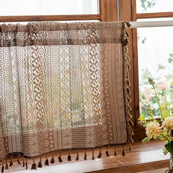 Sutuo Home Boho Valance Short Curtains 2 Panels - Image 8