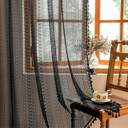 Sutuo Home Black Boho Lace Curtains 96 inches long - Image 7