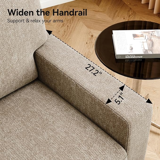 Mid Century Modern Accent Chairs Set of 2, Chenille Comfy Living Room Arm Chairs - Image 6