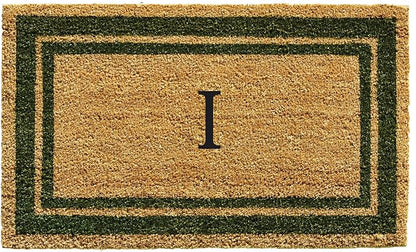 Calloway Mills 153041830I Sage Green Border 18" x 30" Monogram Doormat by Callowaymills