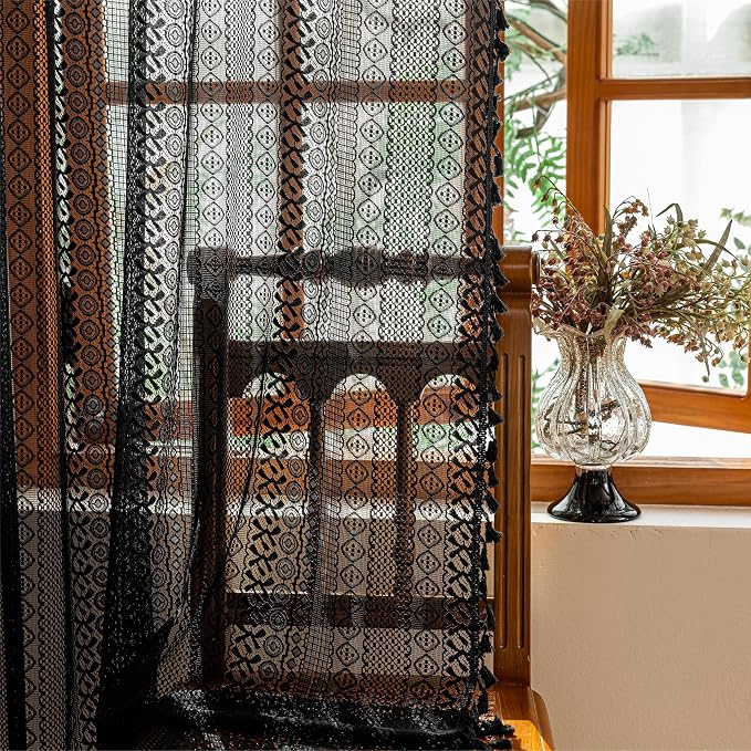 Sutuo Home Lace Boho Curtains 2 Panels - Image 8