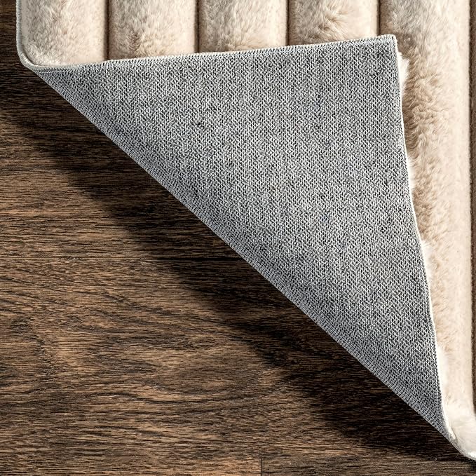 nuLOOM Kai Beige Striped Washable Runner Rug - Image 4